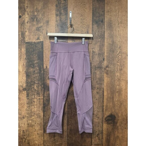 Lululemon Forget The Sweat Crop *21" Smoked Mulberry Size 6 - Picture 2 of 7